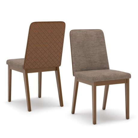 SILLA TAPIZADA PACK X2 CARAMELO CACAO