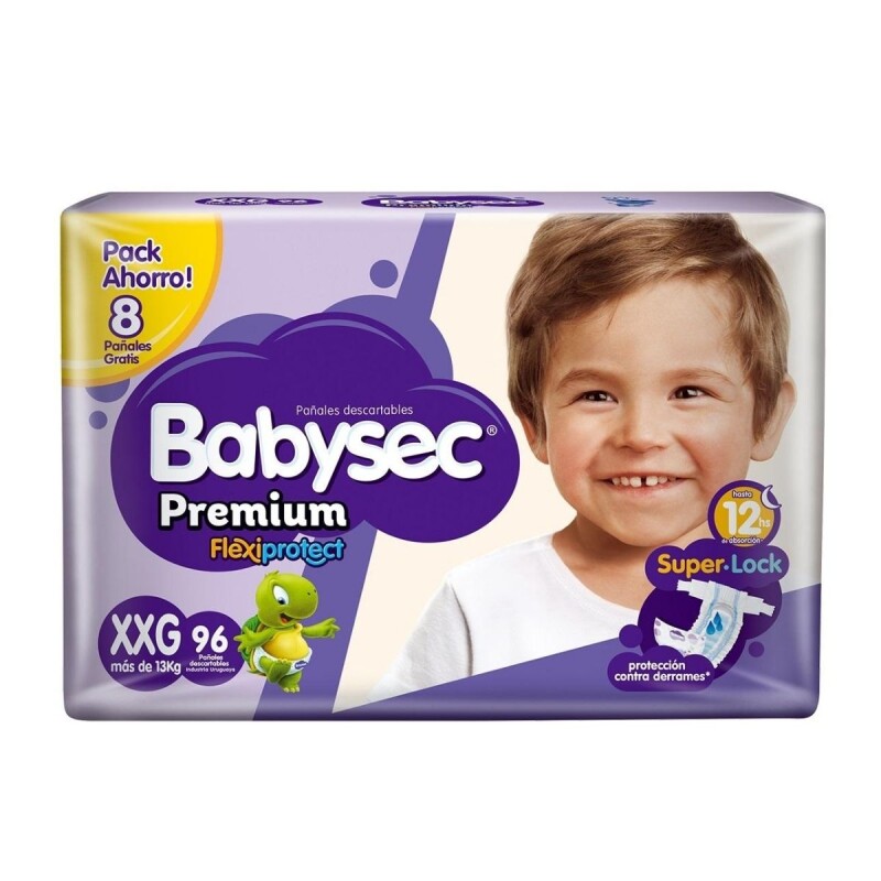 Pañales Babysec Premium Flexiprotect XXG X96