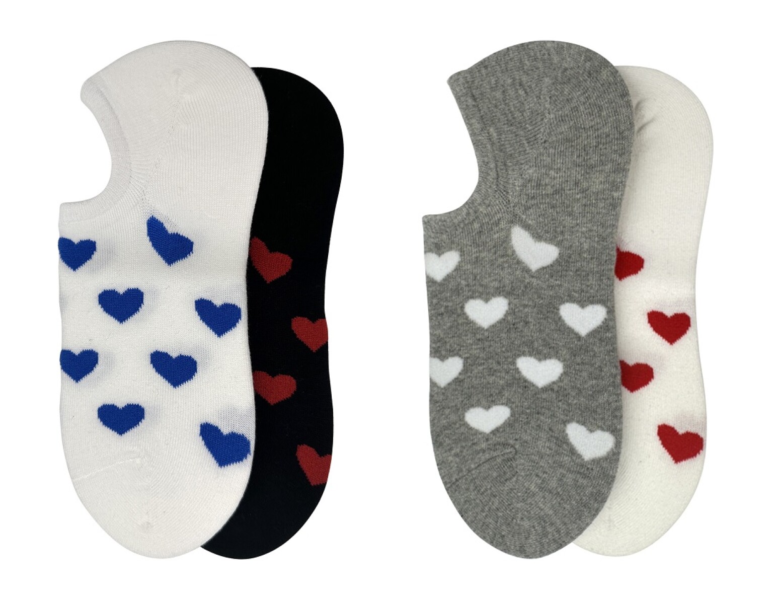Medias corazón 2pcs - blanco y gris 