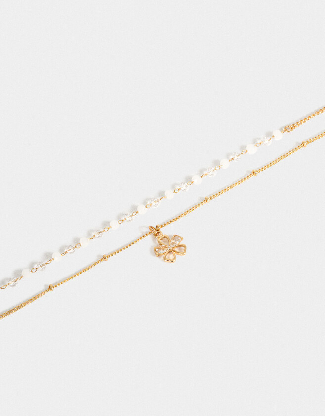 Collares Cortos Con mostacillas Collar Corto Con Mostacillas - Dorado