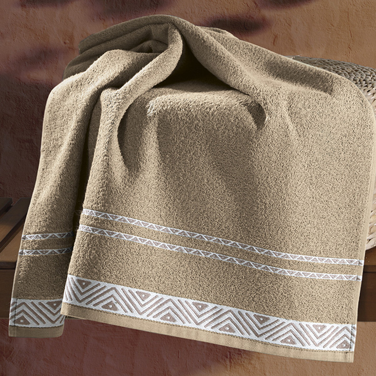 Toalla Mano Dohler Jacquard Premium 50 x 80 cm 100% Algodón - 7681 - BEIGE 