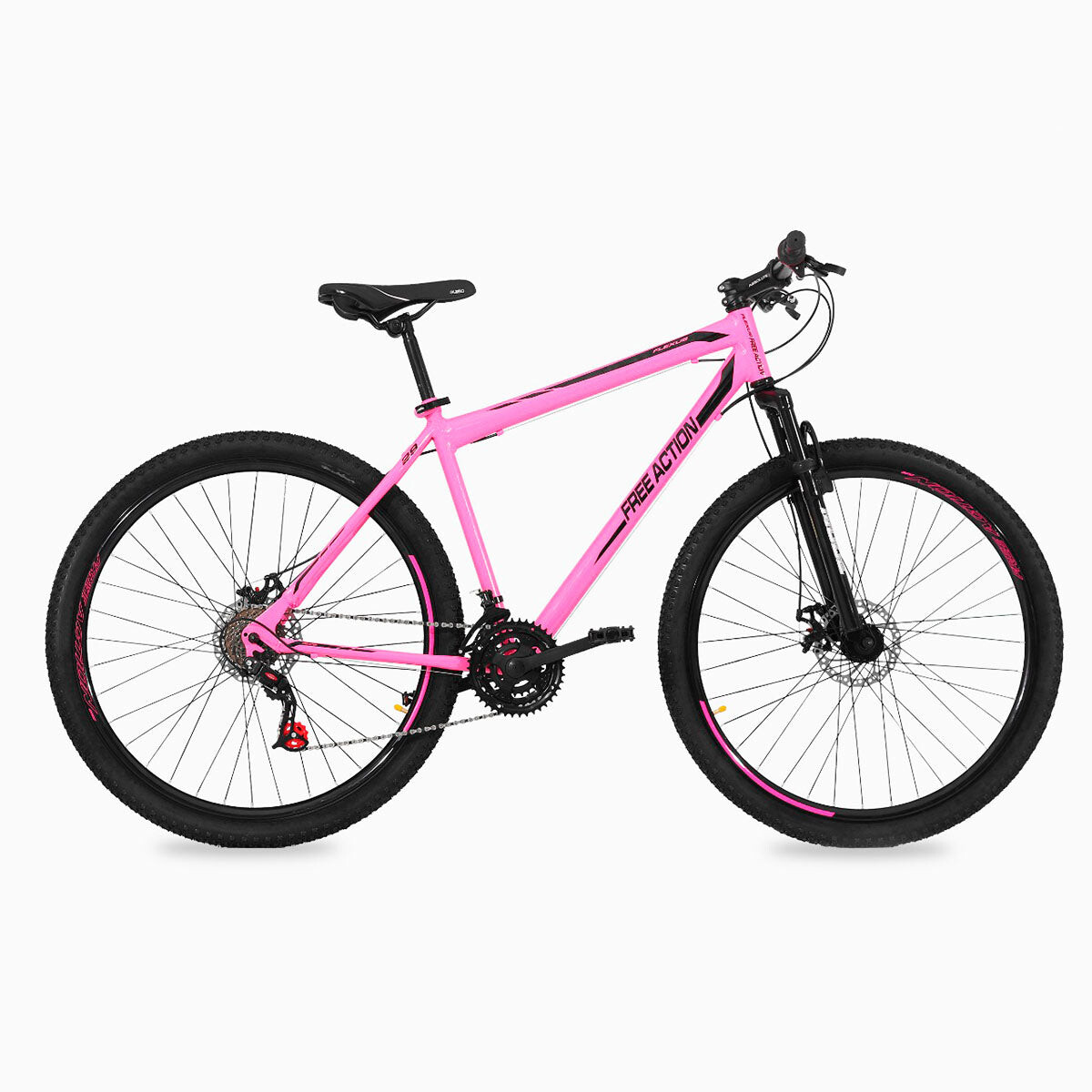 Bicicleta Montaña Rodado 29 C/ 21 Velocidad Premium - Negro/Rosado 