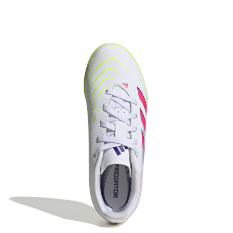 Championes de Niños Adidas Futbol 5 Predator Club Blanco - Rosado - Amarillo Lima