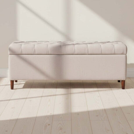 PIE DE CAMA MADERA-Y-TELA NATURAL-BEIGE GINEBRA