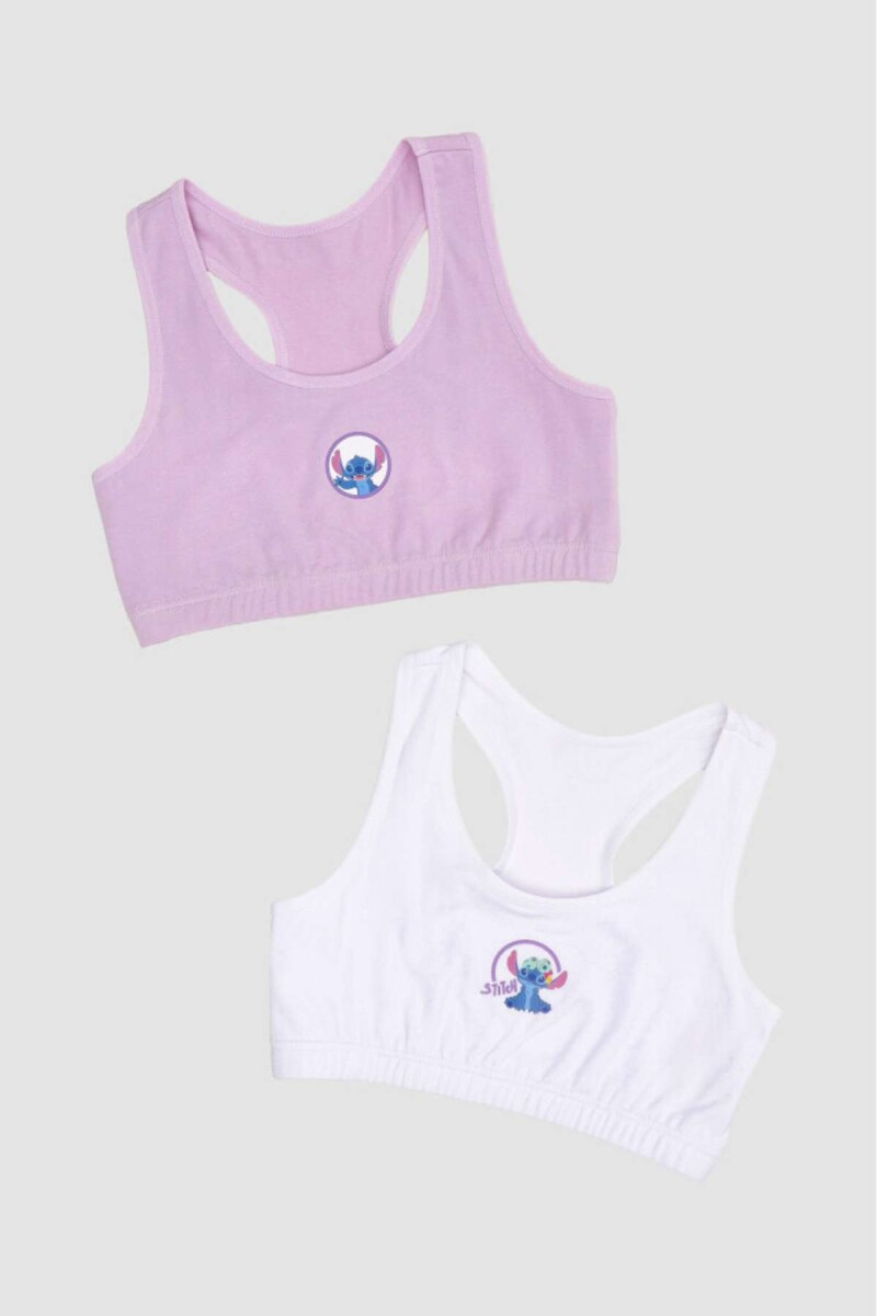 Pack x2 tops stitch algodon - Lila 