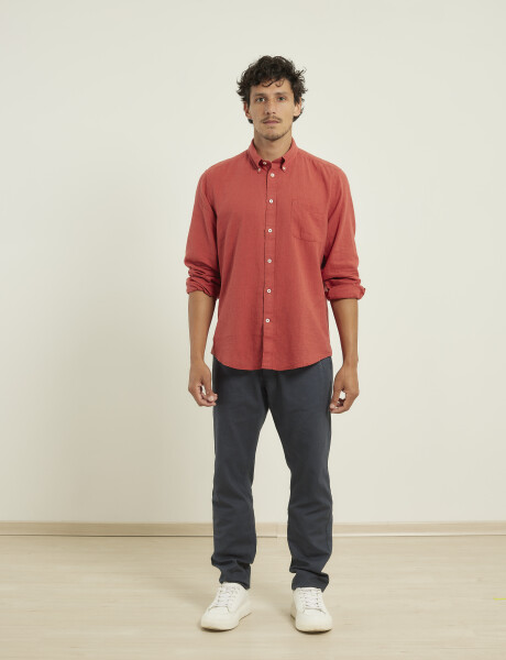 Camisa De Lino Harrington Label Rojo