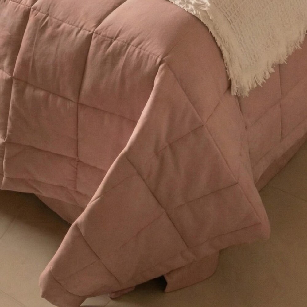 Acolchado 1 Plaza | 1 Plaza y Media - Basic 200 Hilos Rosa