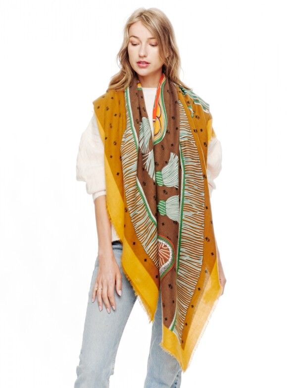 Pashmina Print MOSTAZA/MULTI