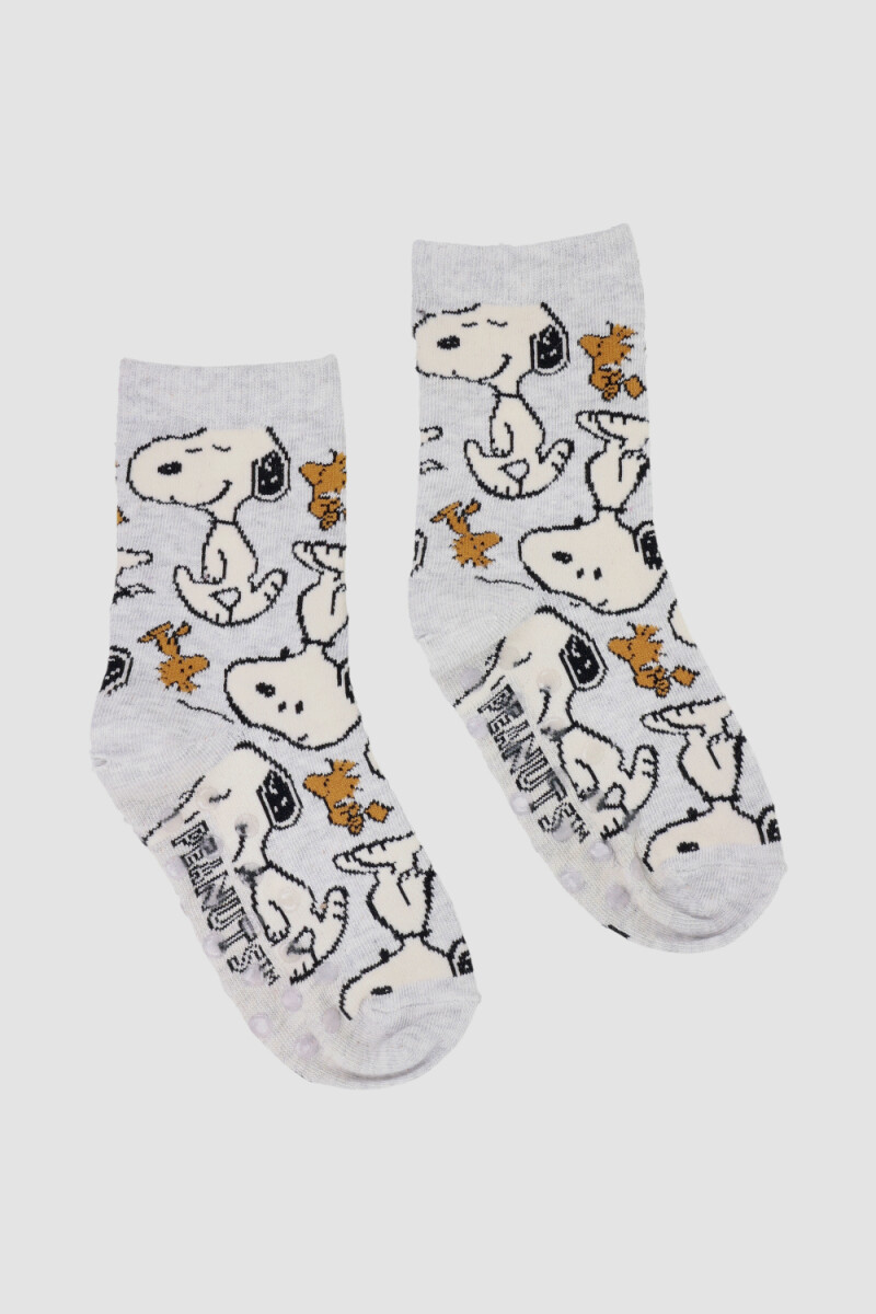 Medias individuales chenille infantil media caña con abs  snoopy Variante 26