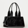 Bolso Mila en cuero arrugado Negro