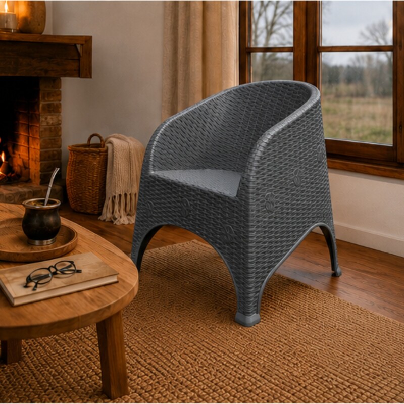 Set 2 Sillones Olivia ratán GRIS
