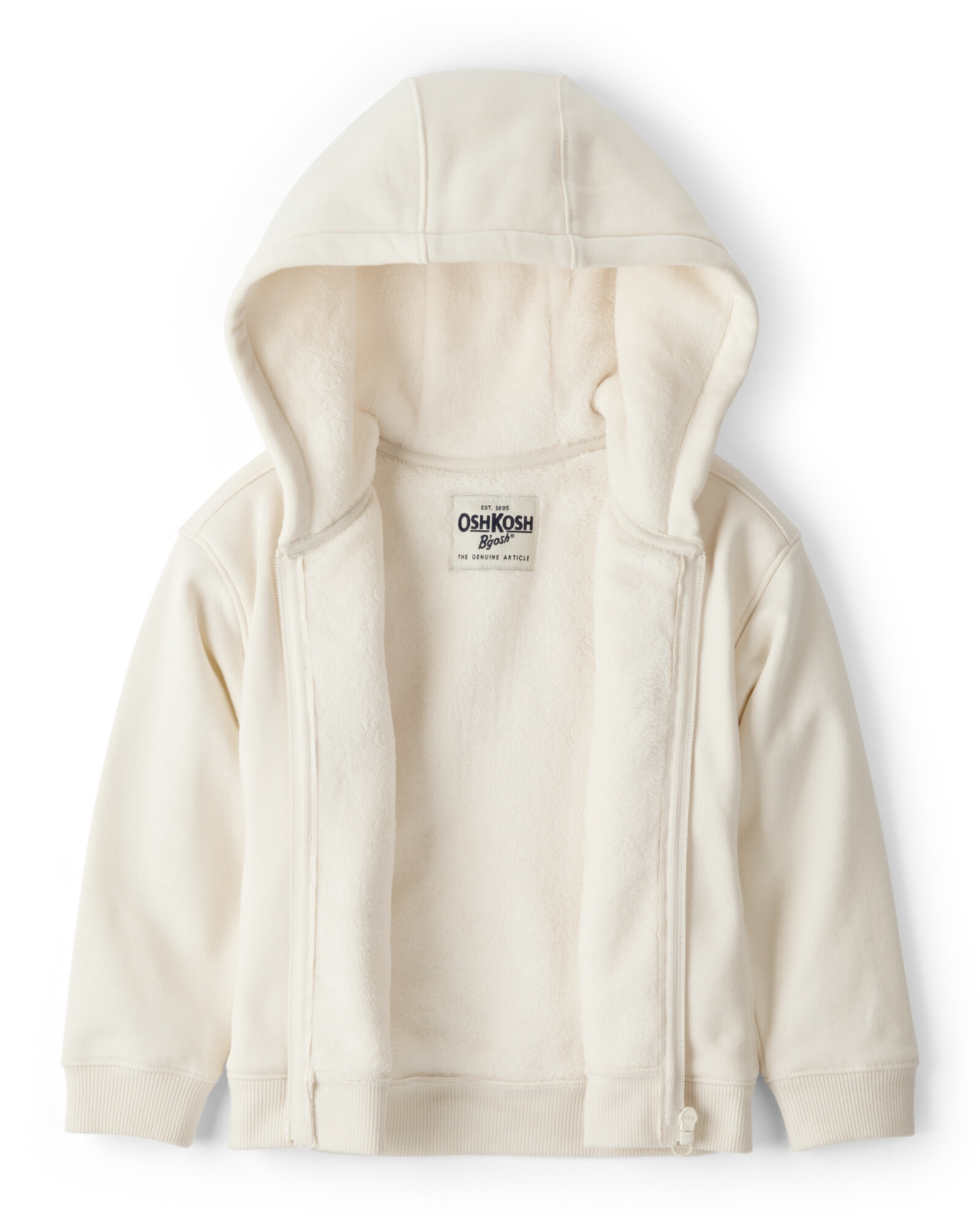 Campera de algodón, con forro polar y logo Sin color