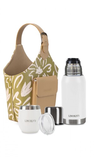 KIT MATERO HOUSES FLORES OLIVA C/ BLANCO