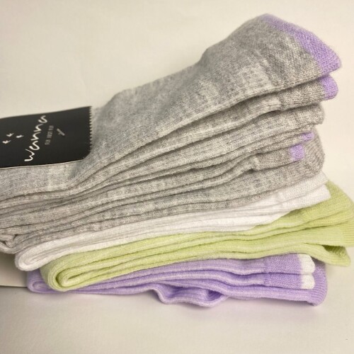 Medias Pack x5 Wanna White/green/lila