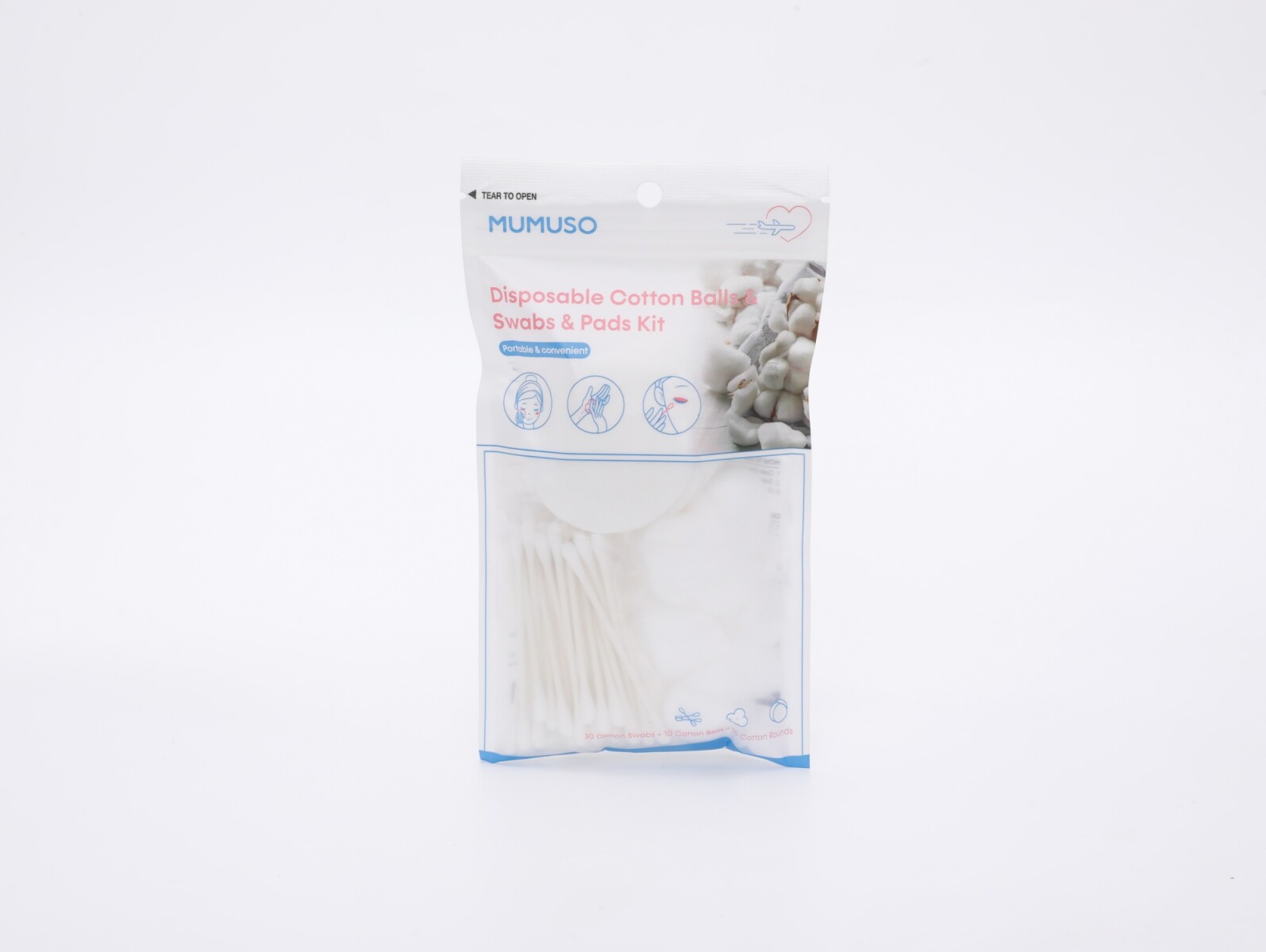 KIT DE BOLAS DE ALGODÓN HISOPOS Y ALMOHADILLAS DESECHABLES 