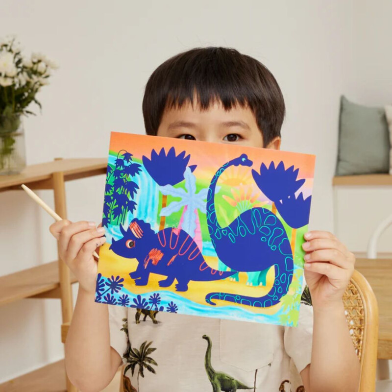 Scratch art- Dino Scratch Art- Dino