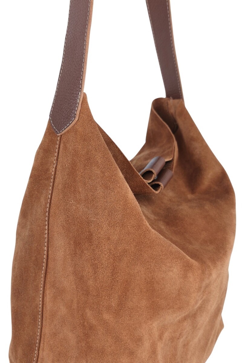 Tote bag de cuero con gamuza Oxido