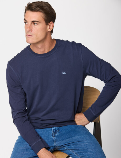 REMERA LISA DE ALGODÓN Azul