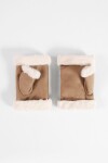 Mitones de suede con pelo topo