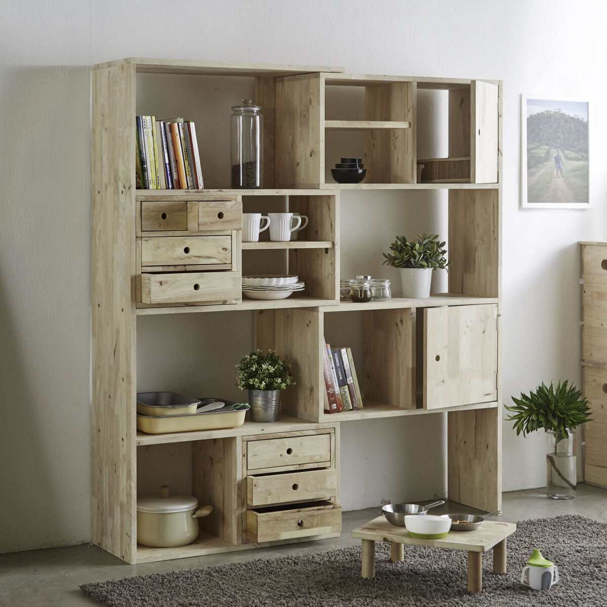 BIBLIOTECA - MADERA NATURAL-BEIGE TETRIS 