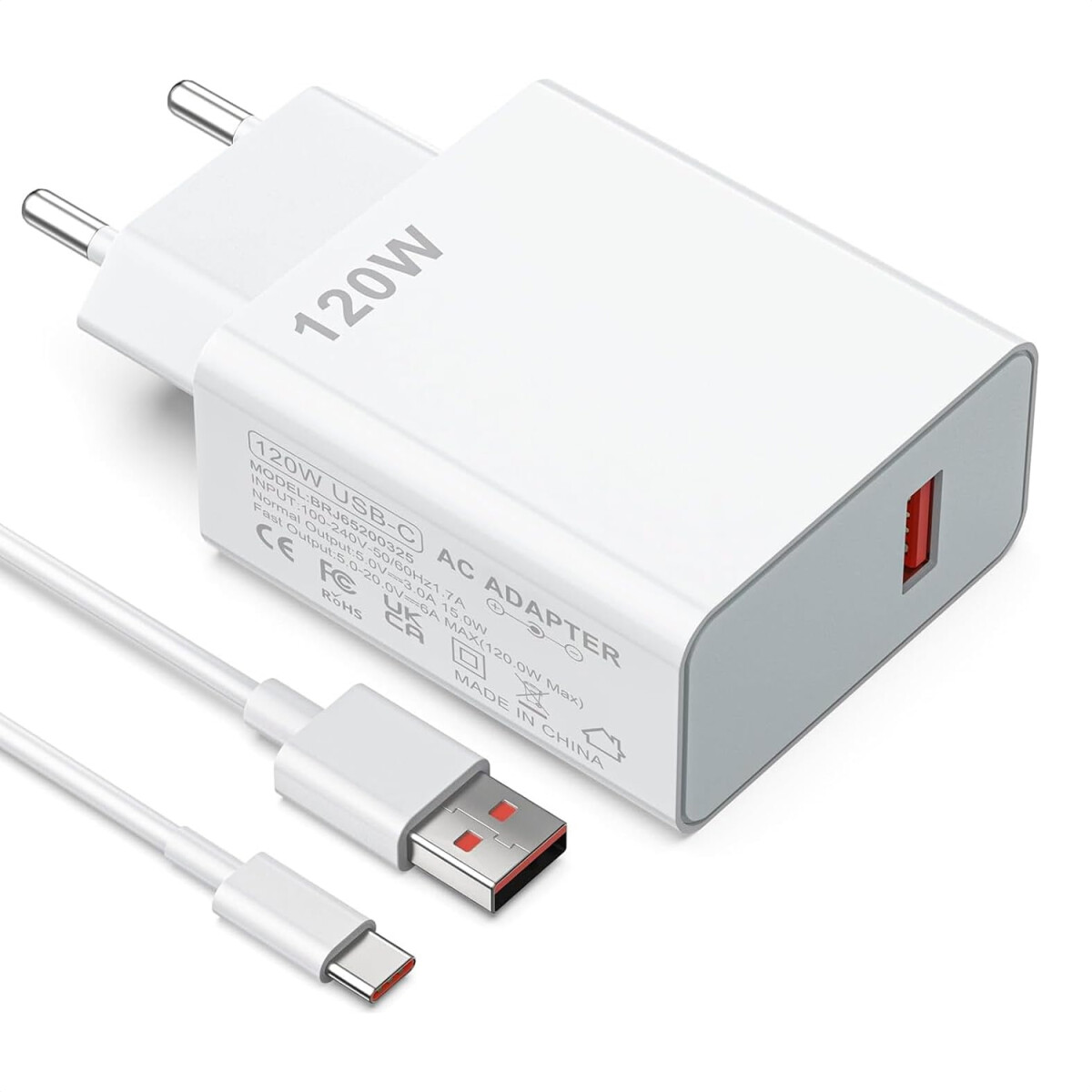 Cargador Xiaomi 120w + Cable Usb-c Hypercarga - CARGADOR XIAOMI 120W 
