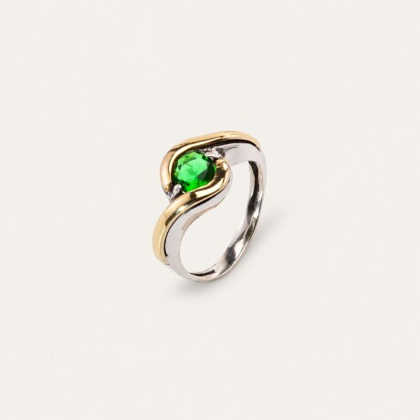 Anillo Daphne Green - Plata y Oro Anillo Daphne Green - Plata y Oro