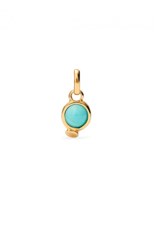 CHARM BAÑADO EN ORO 18K CON PIEDRA TURQUESA. Charm