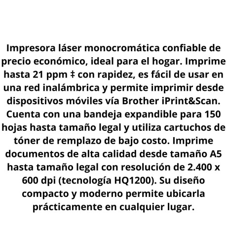 Impresora Brother Laser 1212W V01