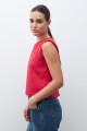 Blusa sisa drapeada rojo