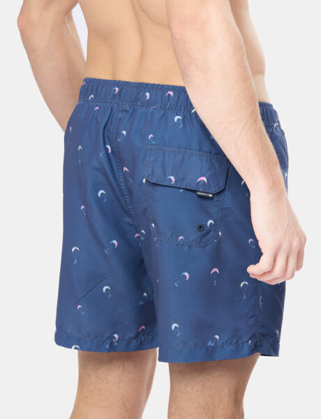 SHORT DE BAÑO ESTAMPADO Azul
