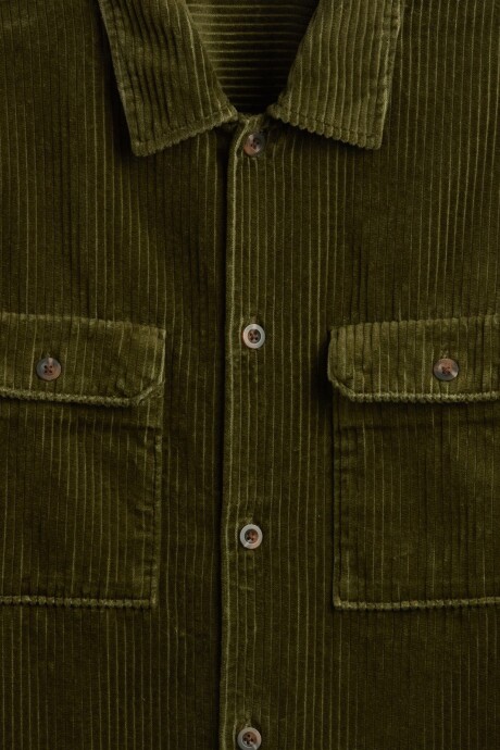 Sobrecamisa De Pana Hombre Olive Night 19-0515Tcx