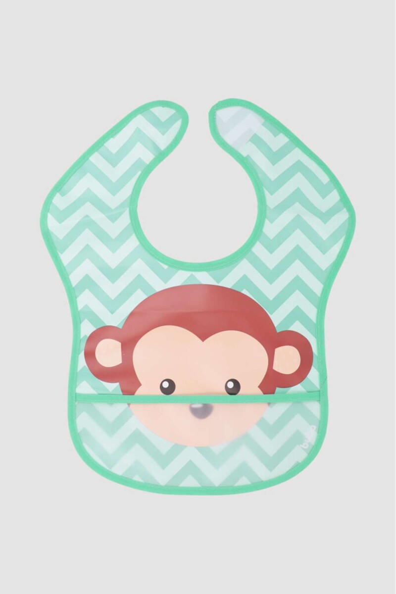 Babero impermeable monkey - Celeste 