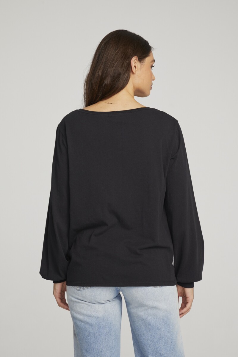 COTTON JERSEY KARA LONG SLEEVE Negro