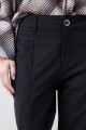 Pantalón recto con tajos negro