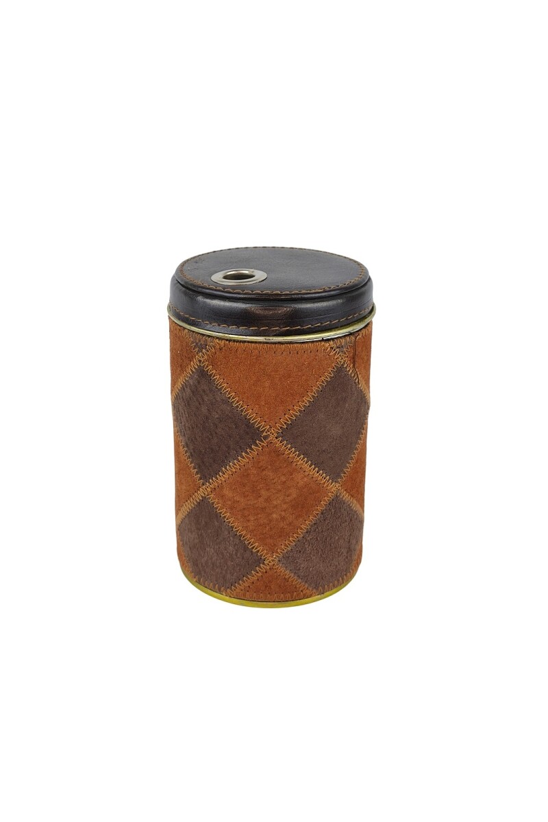 Yerbera c/ detalle pecari rombo puzzle Marron