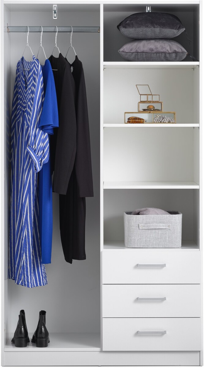 Armario FANDRUP 97x176 2 puertas 3 caj blanco 