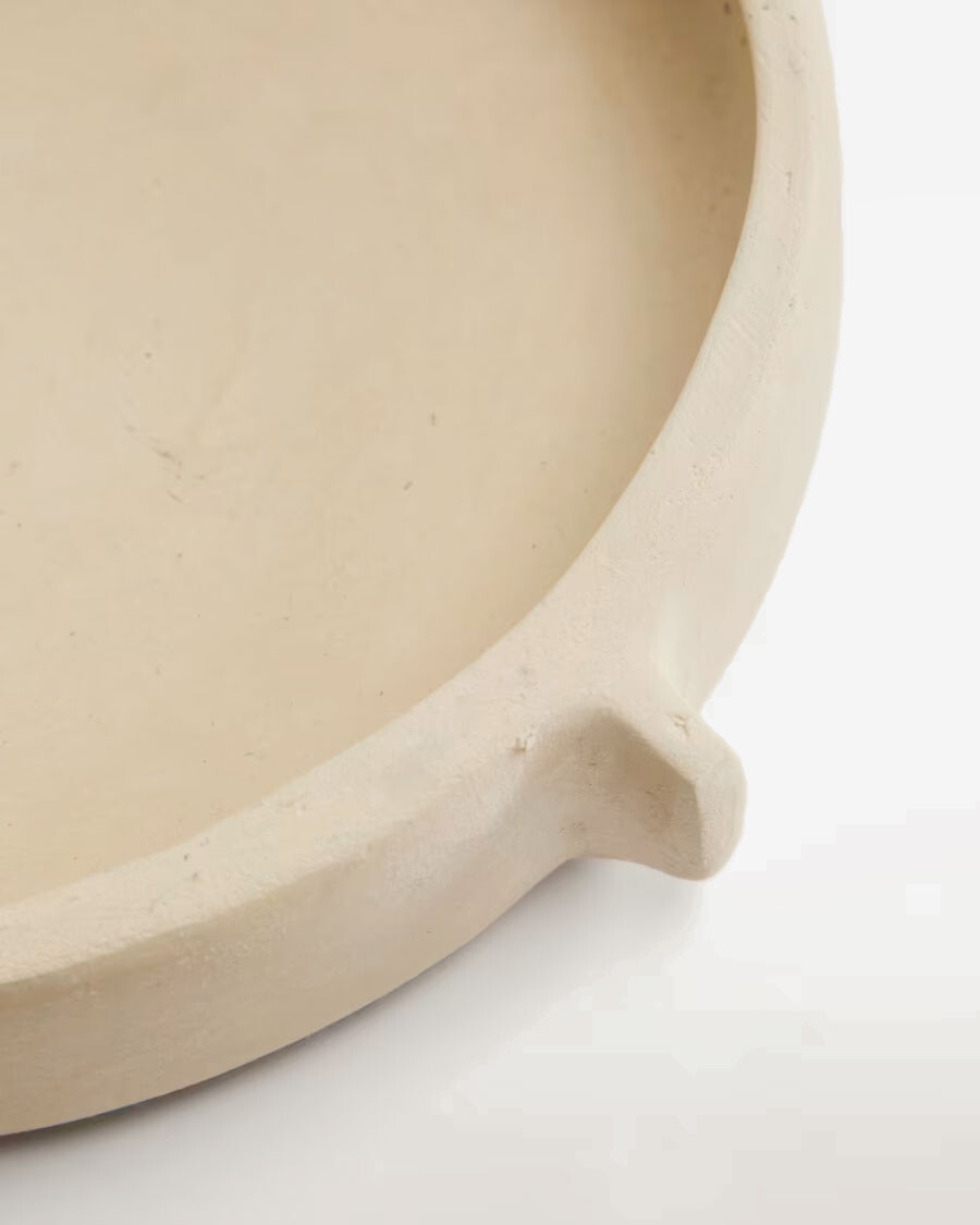Centro de mesa Mireni de papel maché beige Ø 22,5 cm Centro de mesa Mireni de papel maché beige Ø 22,5 cm