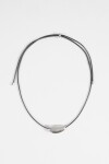 Collar cordón dije curvo plateado