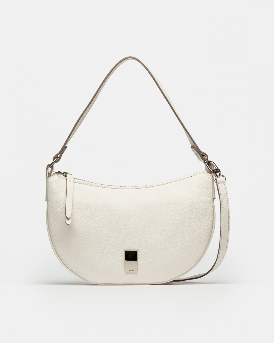 Cartera Al Hombro Lua En Napa - Blanco 