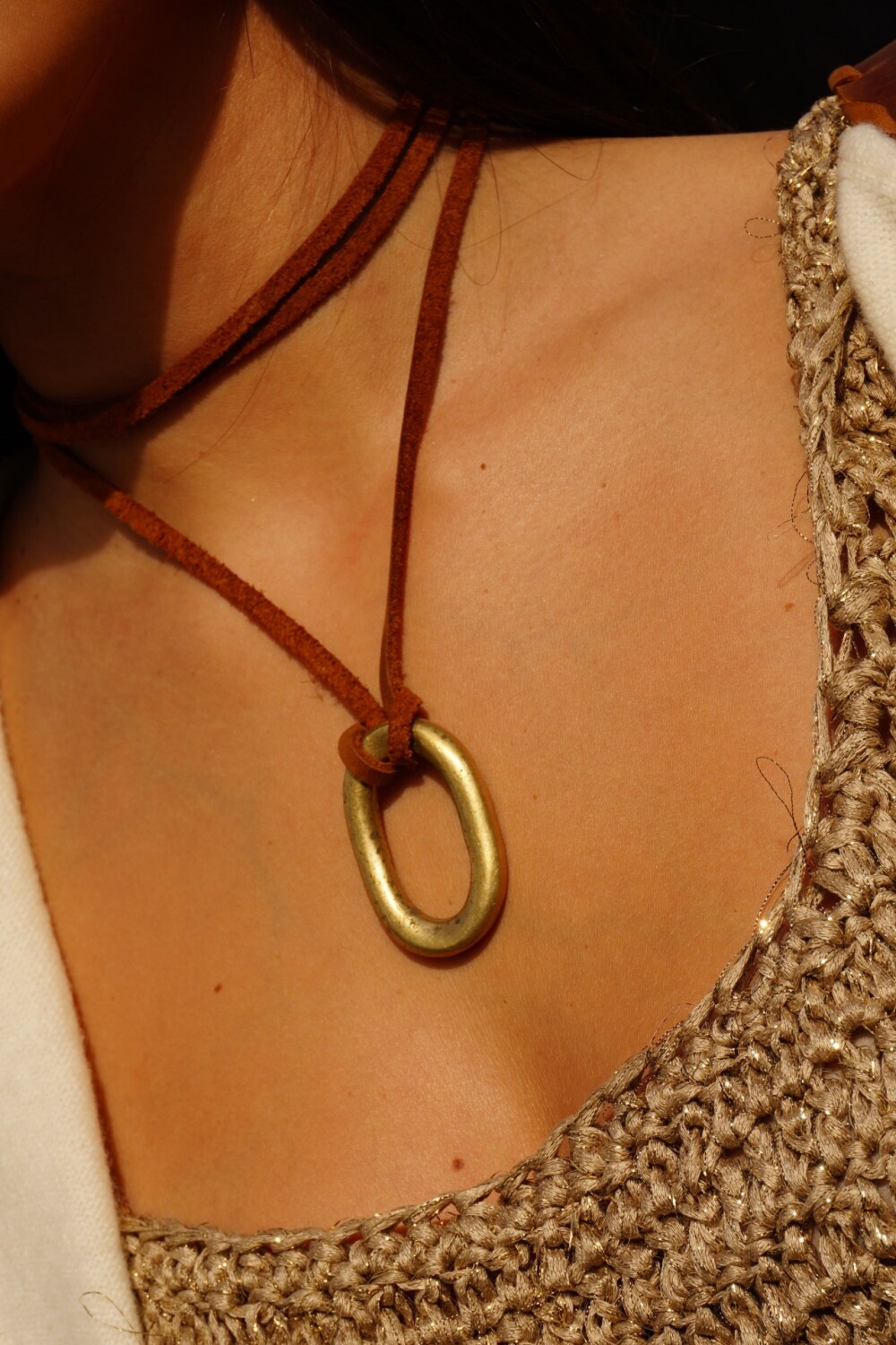 Mini Oval Shape Necklace Dorado
