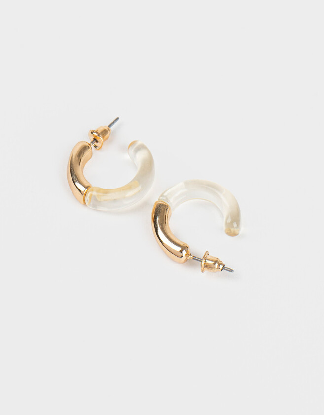 Aros Argollas De resina Argollas Con Resina - Dorado