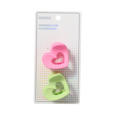 Set pinzas corazón 2pcs rosa