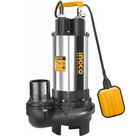 BOMBA SUMERGIBLE POZO NEGRO 2200W 13M INGCO SPDB22008 AMARILLO-NEGRO