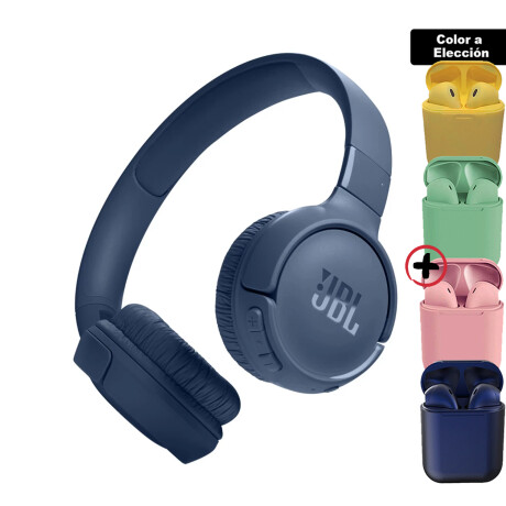 Audífonos Jbl Tune 520bt Inalámbricos Bluetooth Azul + Auriculares Audífonos Jbl Tune 520bt Inalámbricos Bluetooth Azul + Auriculares