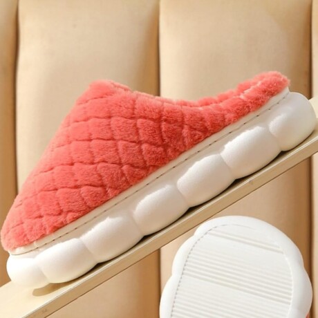 Pantufla de Felpa Super Abrigadas Antideslizante Unisex Rosa Oscuro