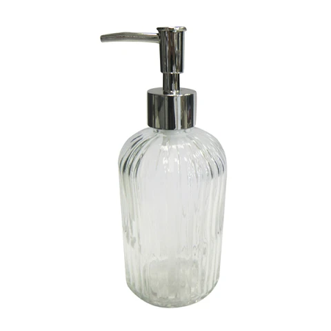 Dispensador de Jabón de Vidrio con Relieve U