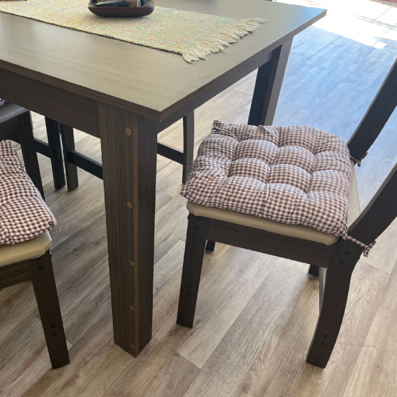 Almohadón para silla cuadros bordeaux