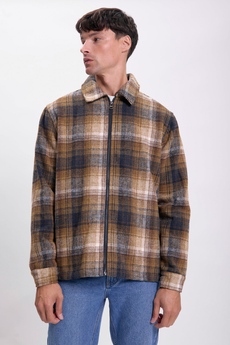 Sobrecamisa cuadros Tostado