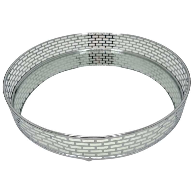 Bandeja Metalica 35CM Plateado C/ Espejo Bandeja Metalica 35CM Plateado C/ Espejo