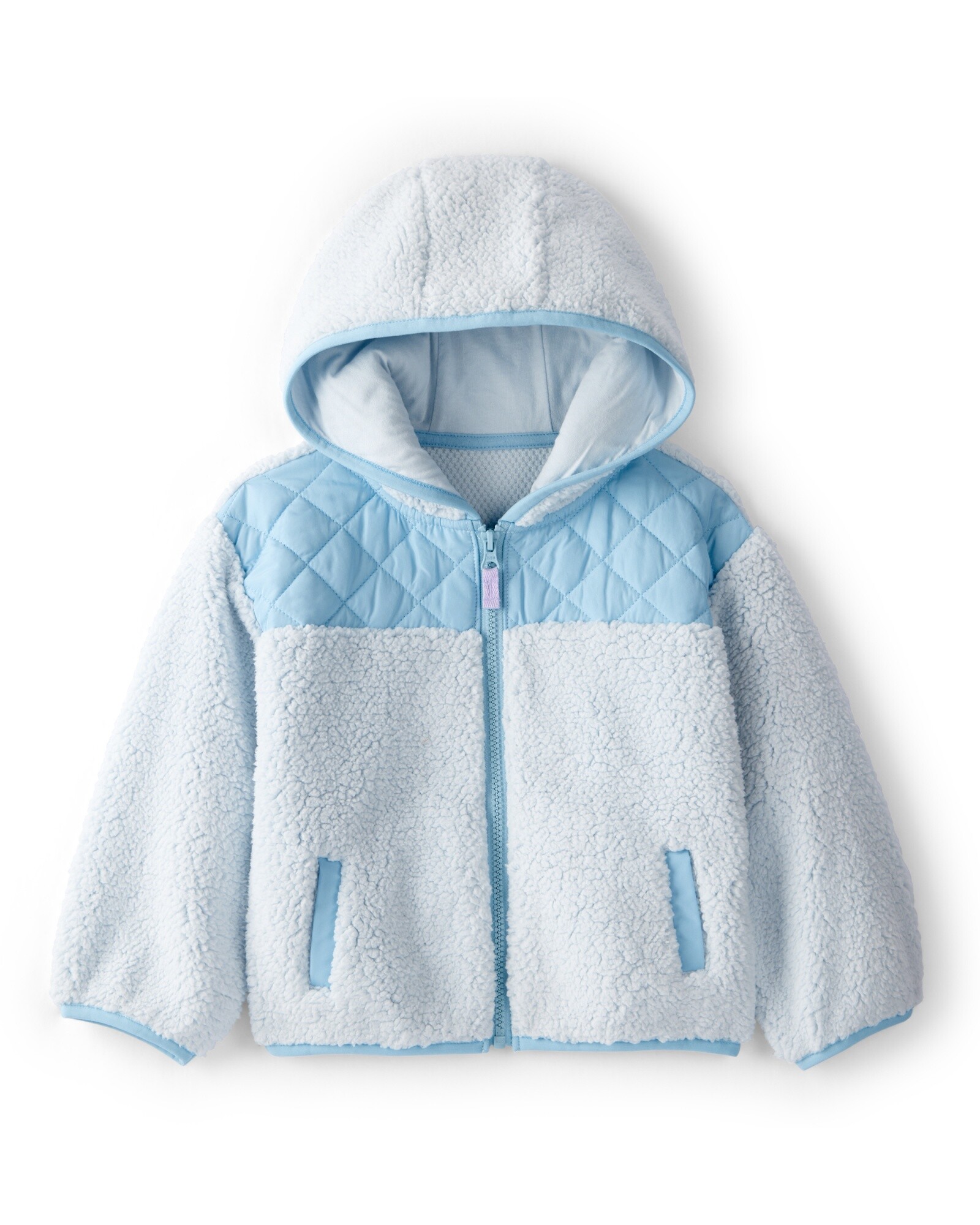 Campera de polar, diseño colorblock Sin color
